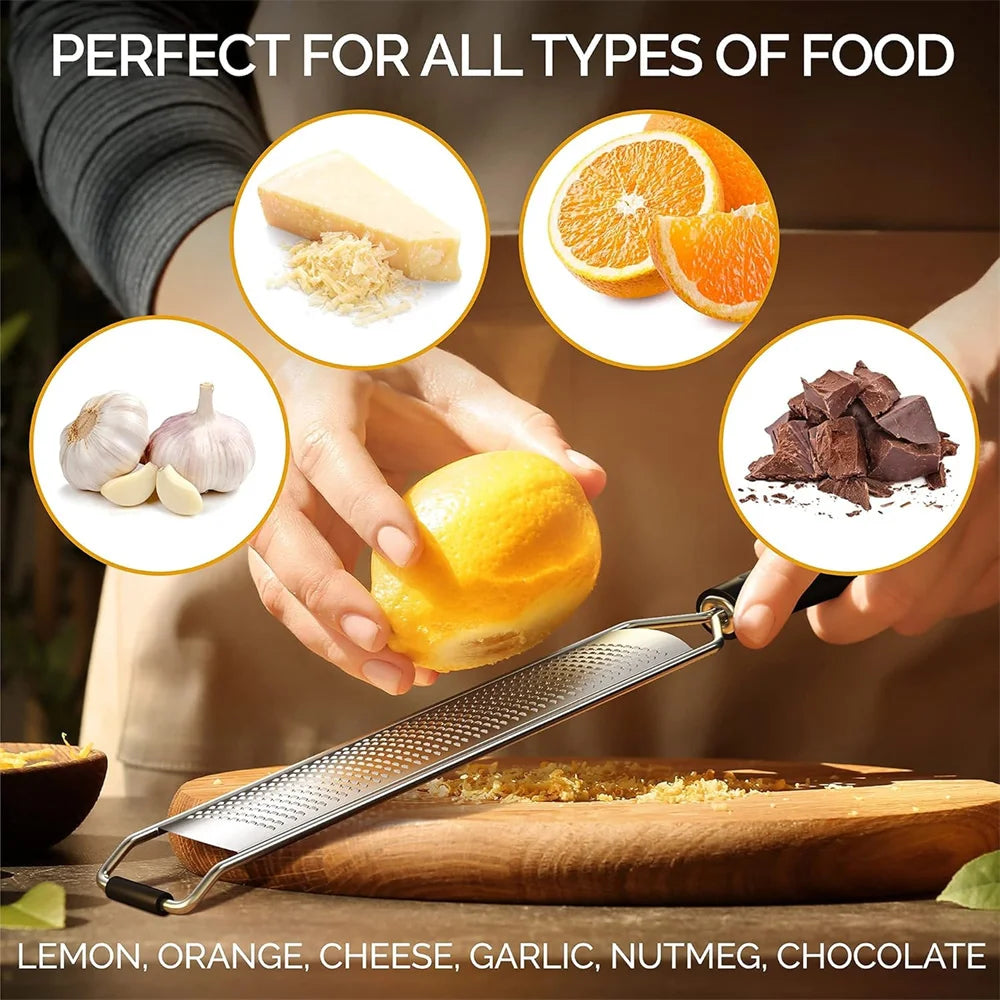 1pc Stainless Steel Wire Grater Plastic Anti Slip Handle Cheese Grater Garlic Fruit Grater Chocolate Lemon Grater Kitchen Gadget