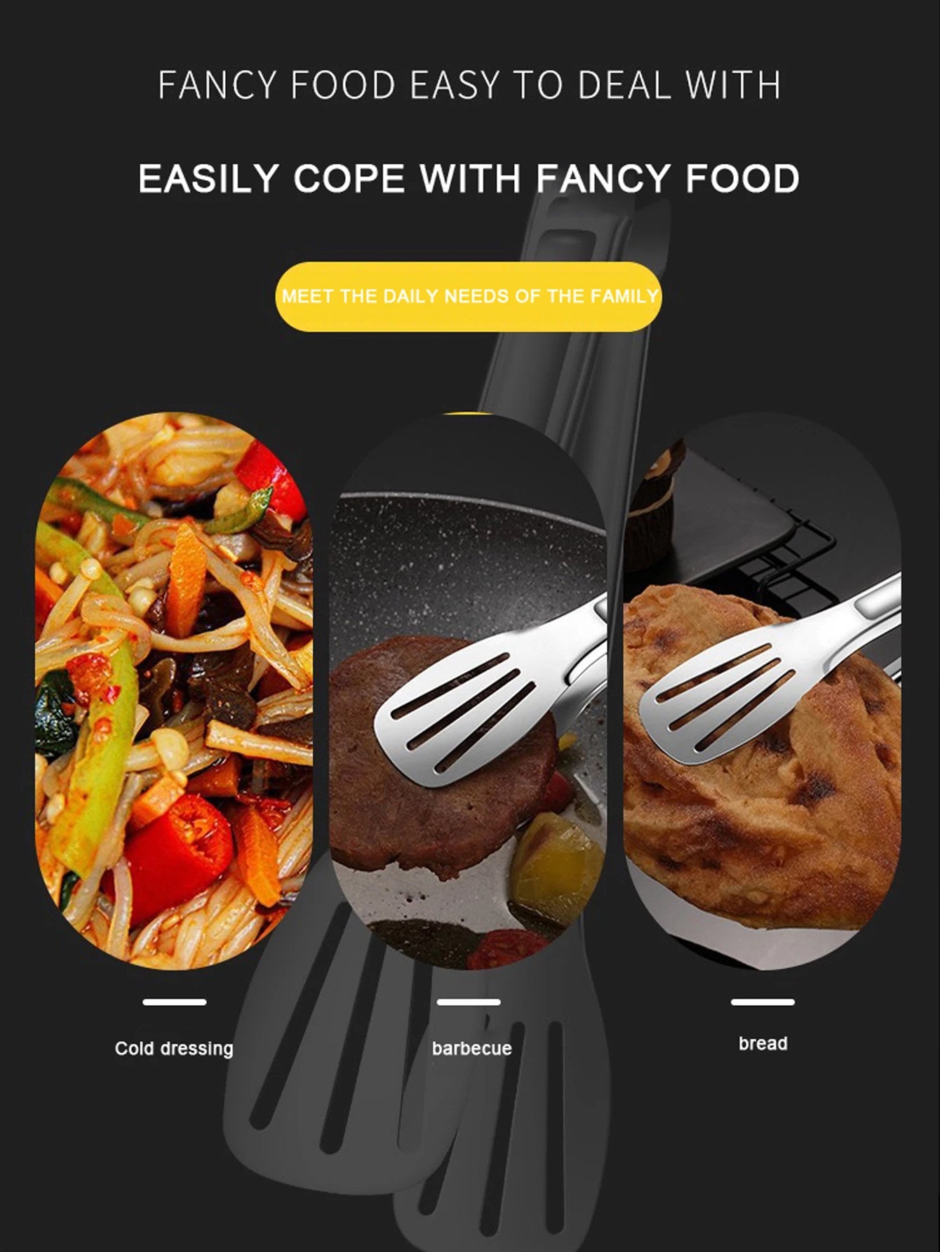 Stainless Steel Food Tongs Barbecue Tongs Meat Salad Steak Food Serving Clip Tweezers Long BBQ Cooking Tongs Kitchen Utensils