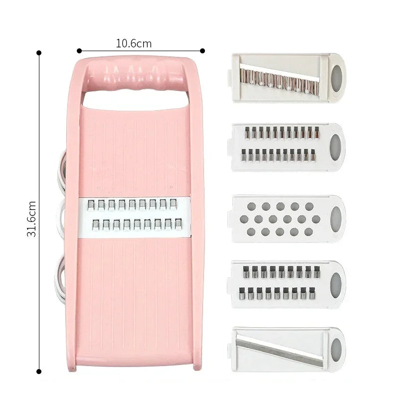 5 in1 Vegetable Fruit Slicer Multifunctional Manual Food Grater Cutter Potato Chopper Kitchen Veggie Dicer Gadgets W/ hand guard