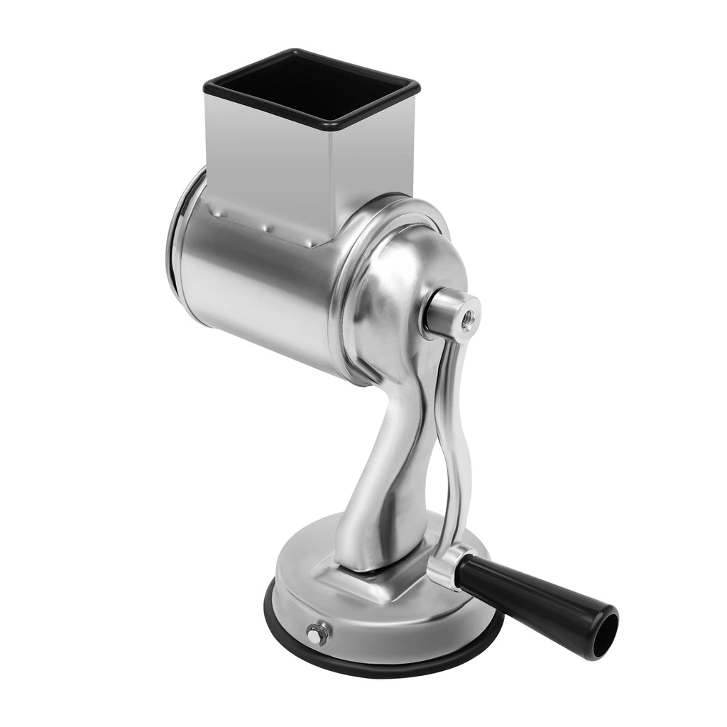 430 Stainless Steel Rotary Grater Manual Veggie Chopper 5 Sharp Blades Suction Cup Base Cutting for Variety Fruits Vegetables