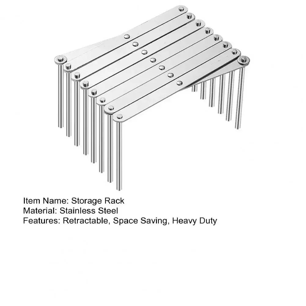 Stainless Steel Pot Lid Holder Retractable Space Saving Multifunctional Dish Plate Bowl Organizer Storage Rack Kitchen Supplies