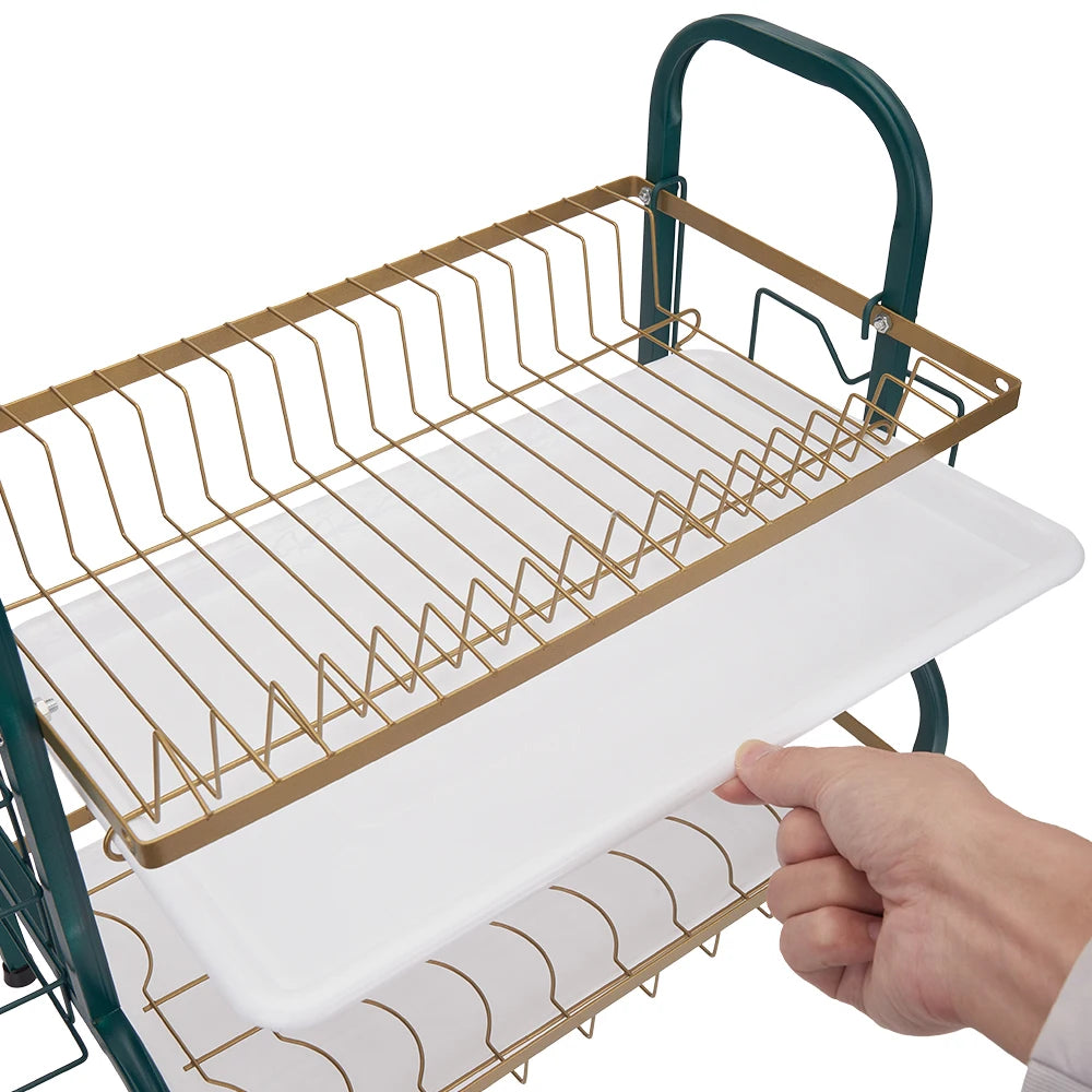 Voltsify 2-Tier Carbon Steel Dish Rack for Kitchen Home Storage Organization