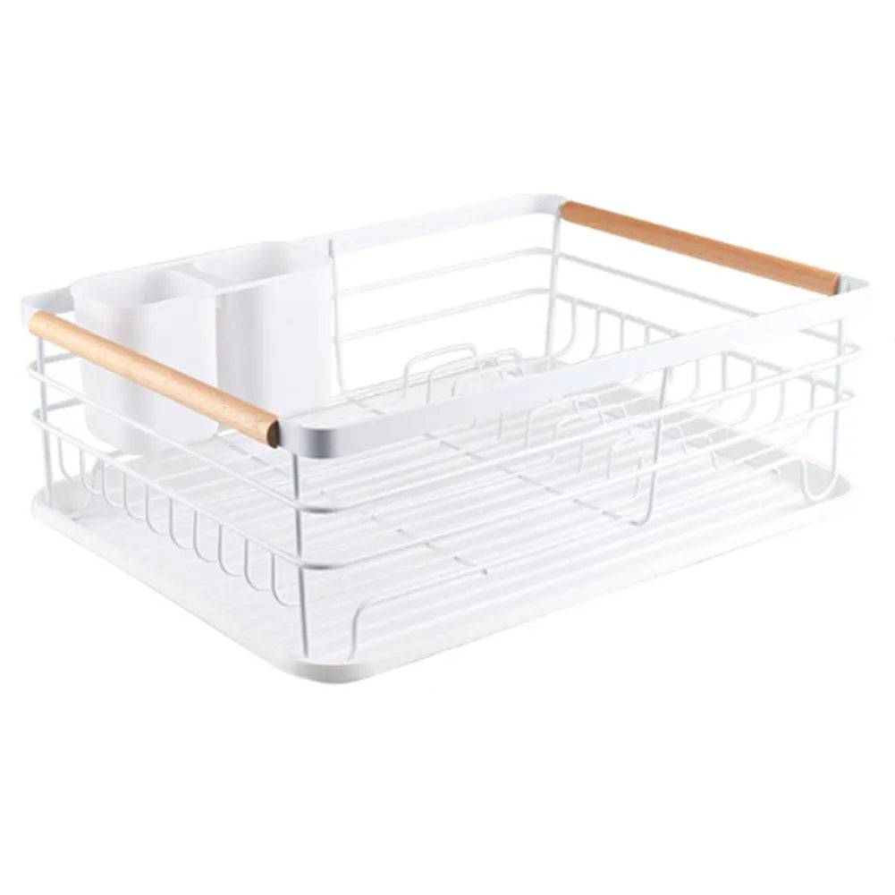 【Lifeideas】White Iron Dish Drainer dish draining rack Kitchen countertop storage rack