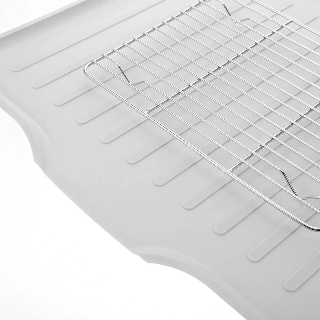 Dish Draining Board Stainless Steel Kitchen Sink Organizer For Dishes Spices Utensils Countertop Space Saving Rack