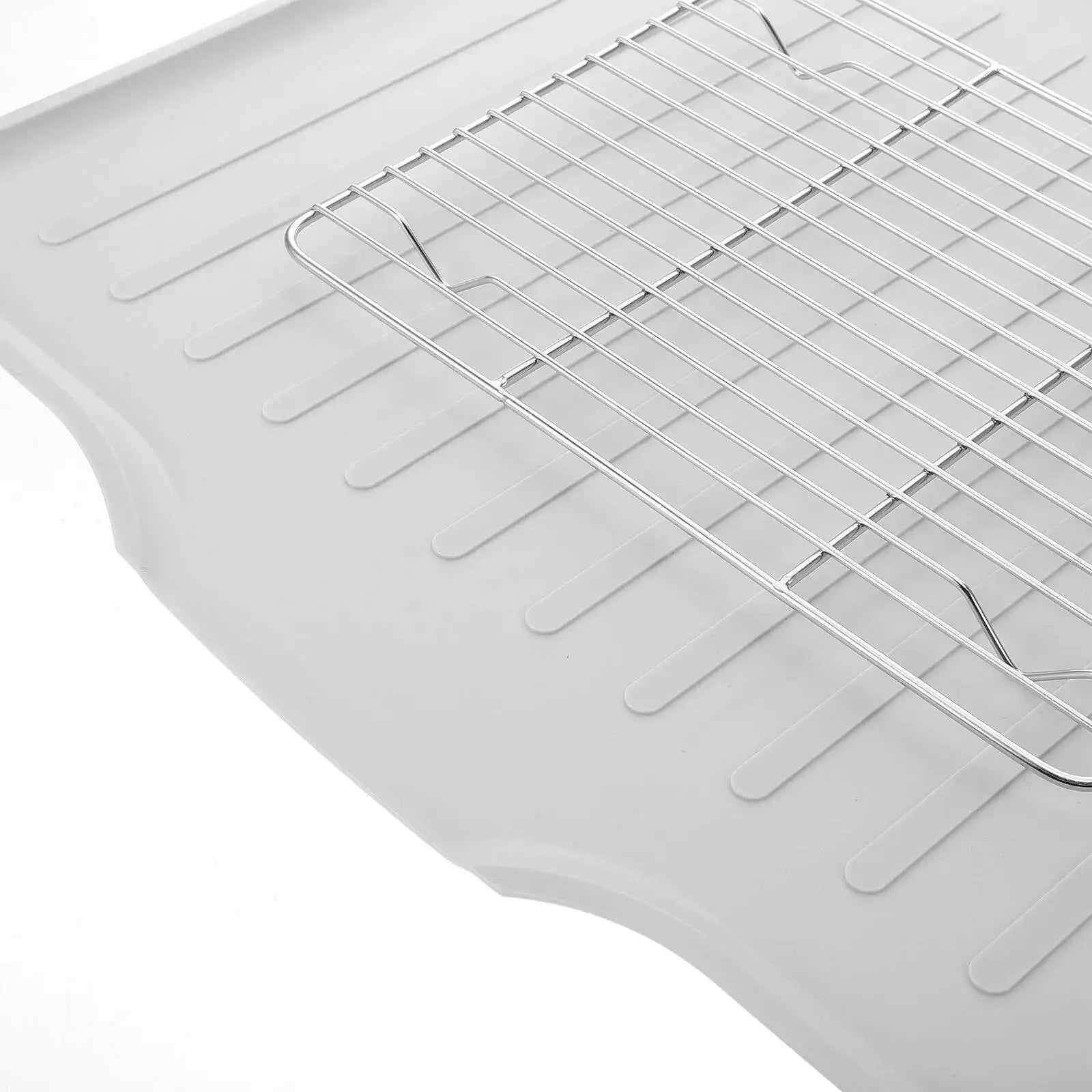 Dish Draining Board Stainless Steel Kitchen Sink Organizer For Dishes Spices Utensils Countertop Space Saving Rack