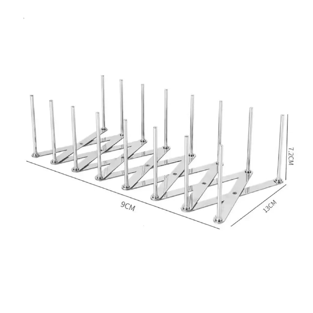 Retractable Storage Rack Space Saving Pot Lid Holder Space-Saving Stainless Steel Plate Dish Rack Heavy Duty For Kitchen Tools