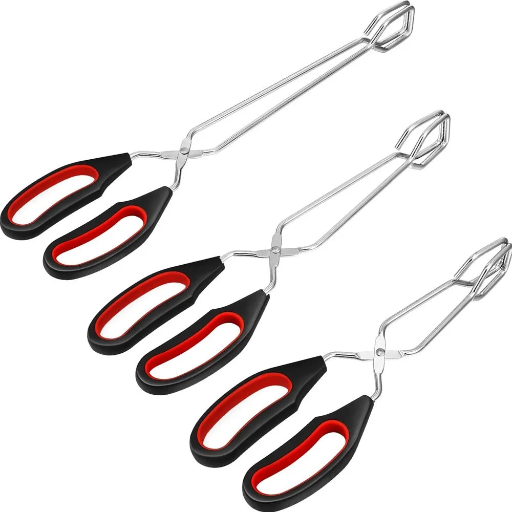 Barbecue Scissor Tongs Grilled Food Tong Long Handle Scissor BBQ Bread Roast Clip Kitchen Baking Tongs Rotisserie Grill Barbecue