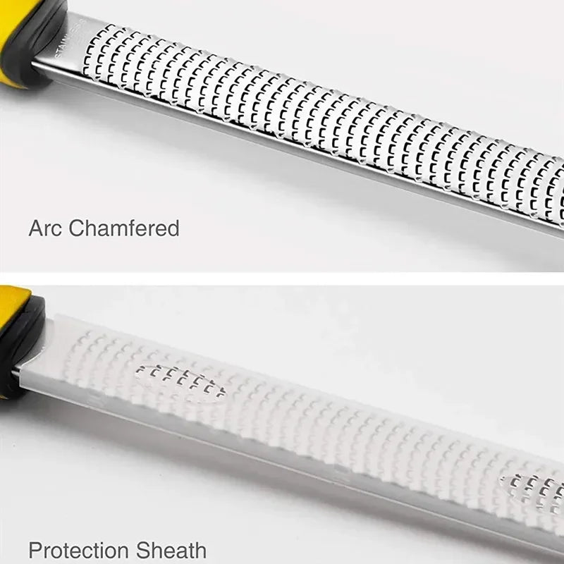 Stainless Steel Cheese Grater and Lemon Zester Gringer Cutter with Non-slip Comfort Handle with Cover