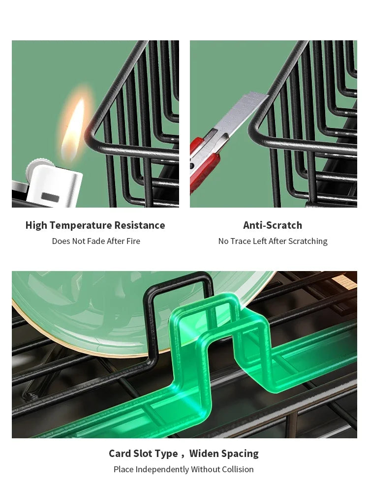 dish draining rack,Cutlery rack with drain tray and drip line,cup holder,cutlery holder,Kitchen countertop storage rack