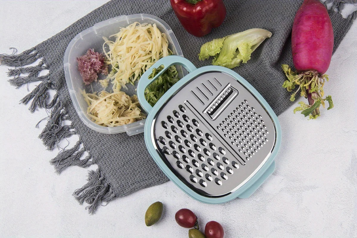 1pc Cheese Grater with Container and Lid & Peeler Set - Vegetable Fruit Multi-Function Kitchen Utensil Kit with Food Storage