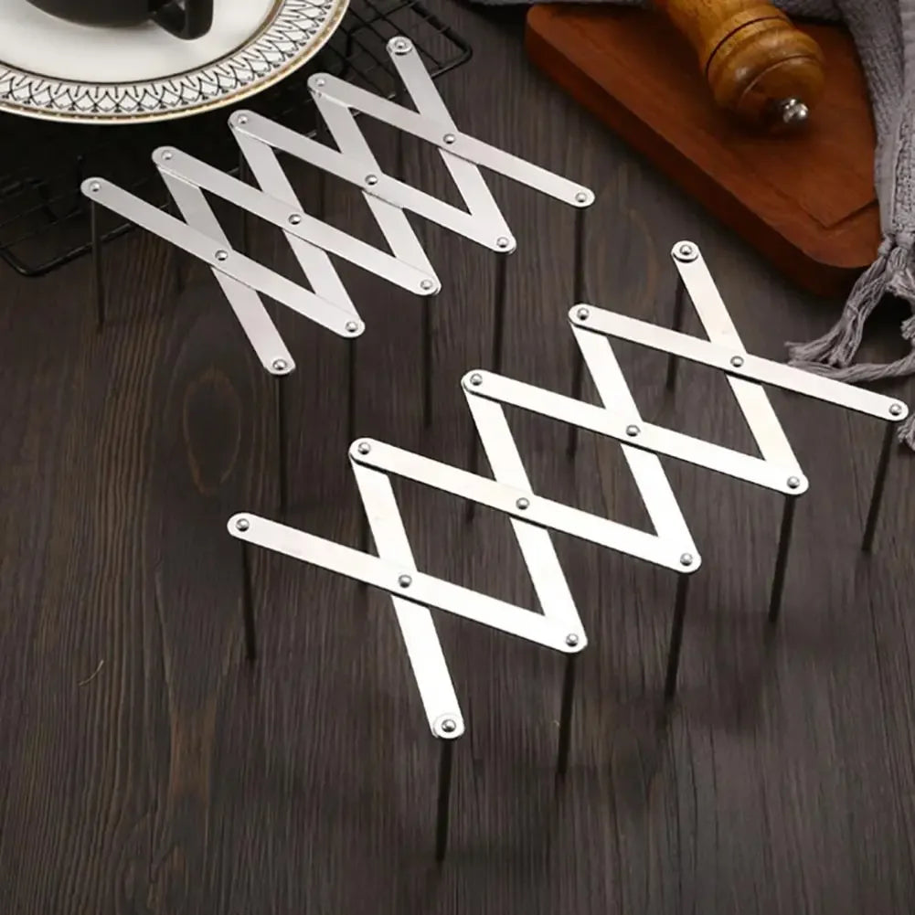 Stainless Steel Pot Lid Holder Retractable Space Saving Multifunctional Dish Plate Bowl Organizer Storage Rack Kitchen Supplies