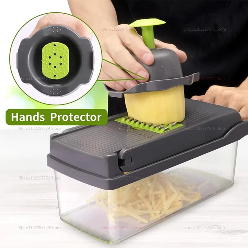 14/16 in1 Portable Vegetable Cutter Shredder Multifunctional Slicer Chopper Carrot Grater Reusable Fruit Veggie Cutting Tool