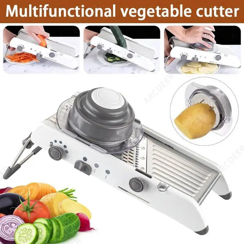 Manual Slicer 18 Type Adjustable Mandoline Cutter Multifunctional Vegetable Grater Stainless Steel Julienner Gadget Kitchen Tool