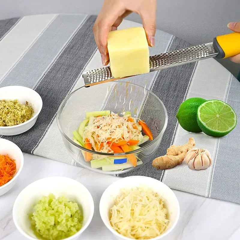 Stainless Steel Cheese Grater and Lemon Zester Gringer Cutter with Non-slip Comfort Handle with Cover