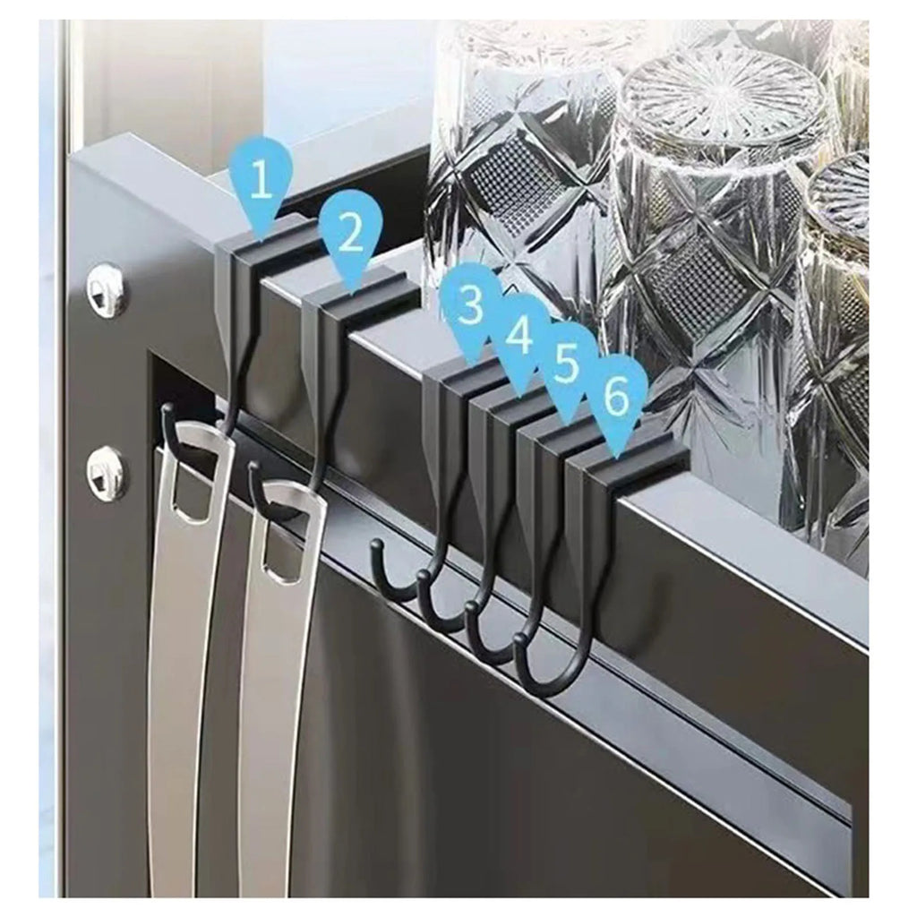 Over Sink Dish Drying Rack Carbon Steel Space Saving 2 Tier Above Kitchen Sink Dish Drying Drainer Rack with Cover for Kitchen