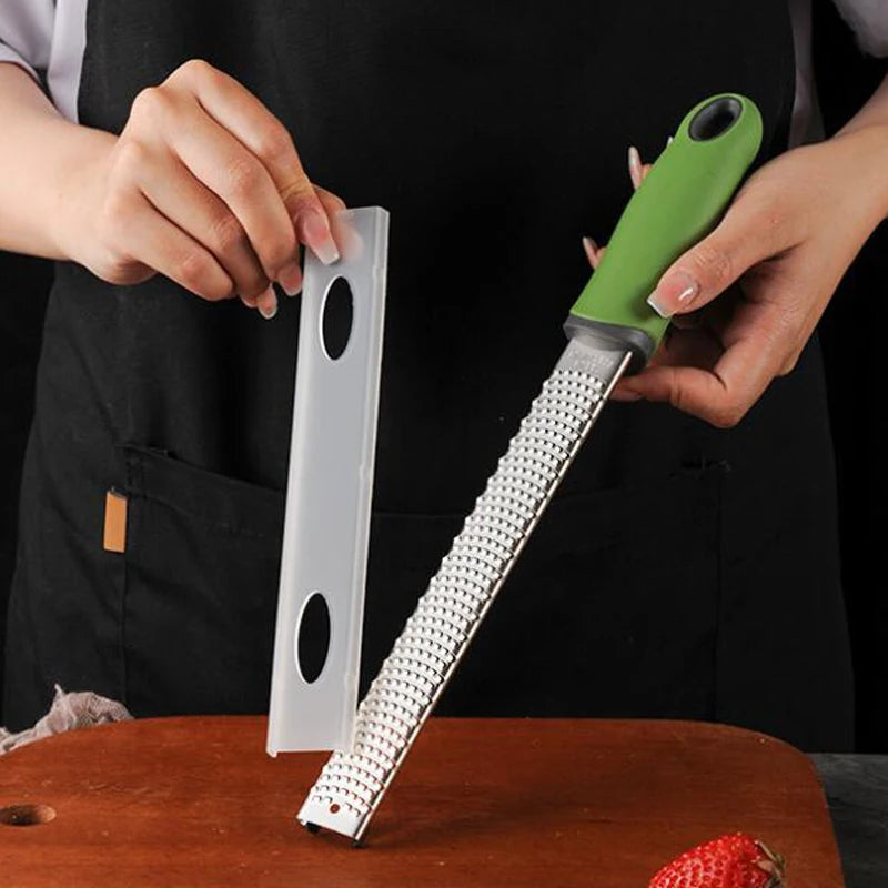 Stainless Steel Cheese Grater Lemon Zester With Cover Cheese Lemon Fruit Chocolate Grater With Nonslip Handle Kitchen Gadget