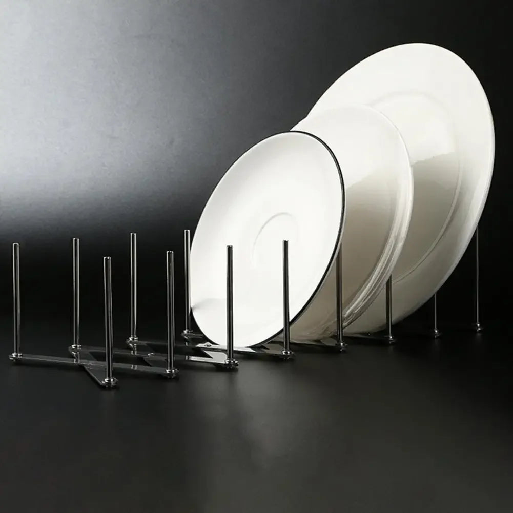 Stainless Steel Pot Lid Holder Retractable Space Saving Multifunctional Dish Plate Bowl Organizer Storage Rack Kitchen Supplies