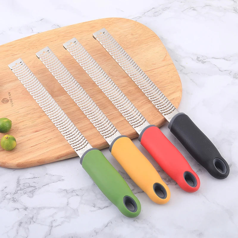 Stainless Steel Cheese Grater Lemon Zester With Cover Cheese Lemon Fruit Chocolate Grater With Nonslip Handle Kitchen Gadget