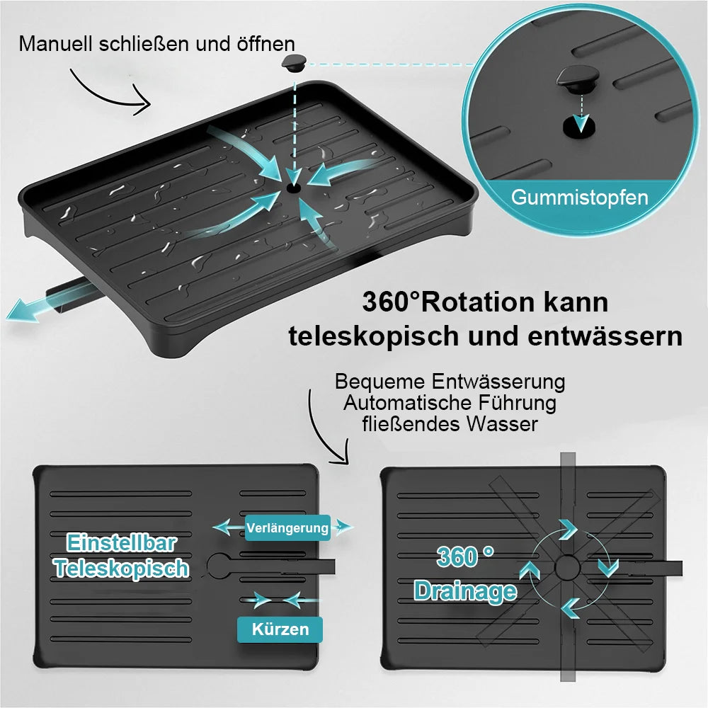 Kitchen Bowl Dish Organizer  Stainless Steel Dish Holder Adjustable Dish Drying Rack & Drainboard Organizer for Kitchen Plates