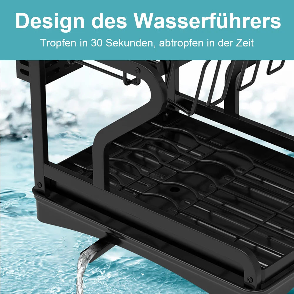 Kitchen Bowl Dish Organizer  Stainless Steel Dish Holder Adjustable Dish Drying Rack & Drainboard Organizer for Kitchen Plates