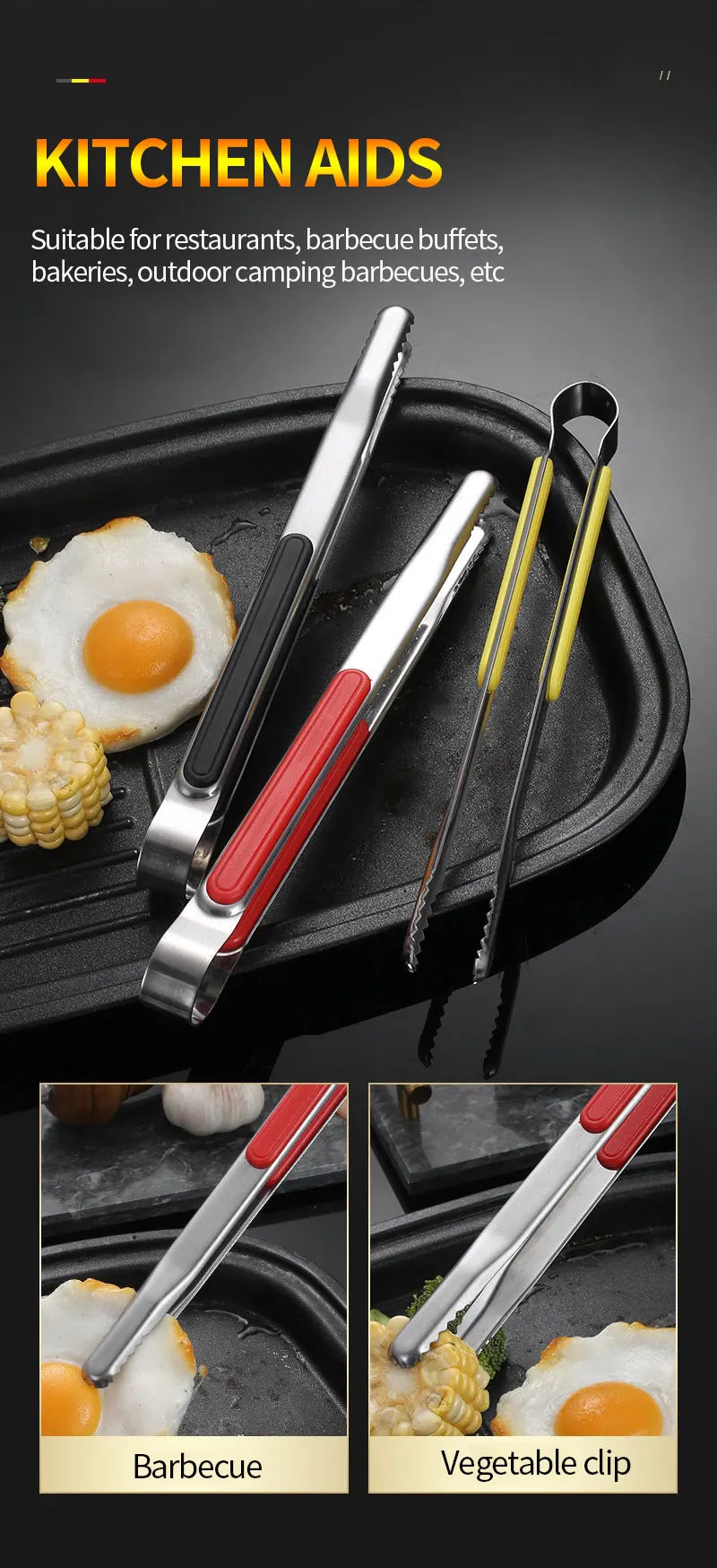 Korean Barbecue Clip Barbecue Clip Food Clip Stainless Steel Barbecue Clip Thickened Buffet Strawberry Clip Bread Commercial