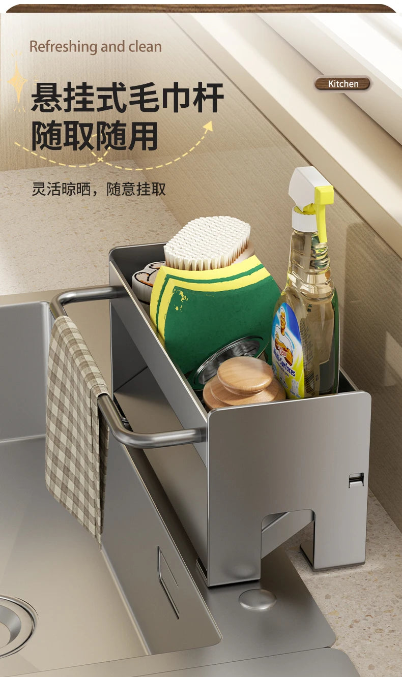 Kitchen Sink Stand Sponge Holder Dish Drainer Organizers Storage Accessories Shelf Storage Organizer Dish Drying Rack Gadgets