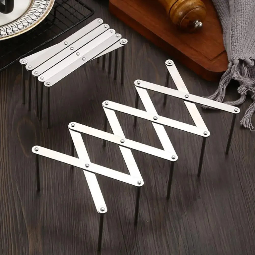 Stainless Steel Pot Lid Holder Retractable Space Saving Multifunctional Dish Plate Bowl Organizer Storage Rack Kitchen Supplies