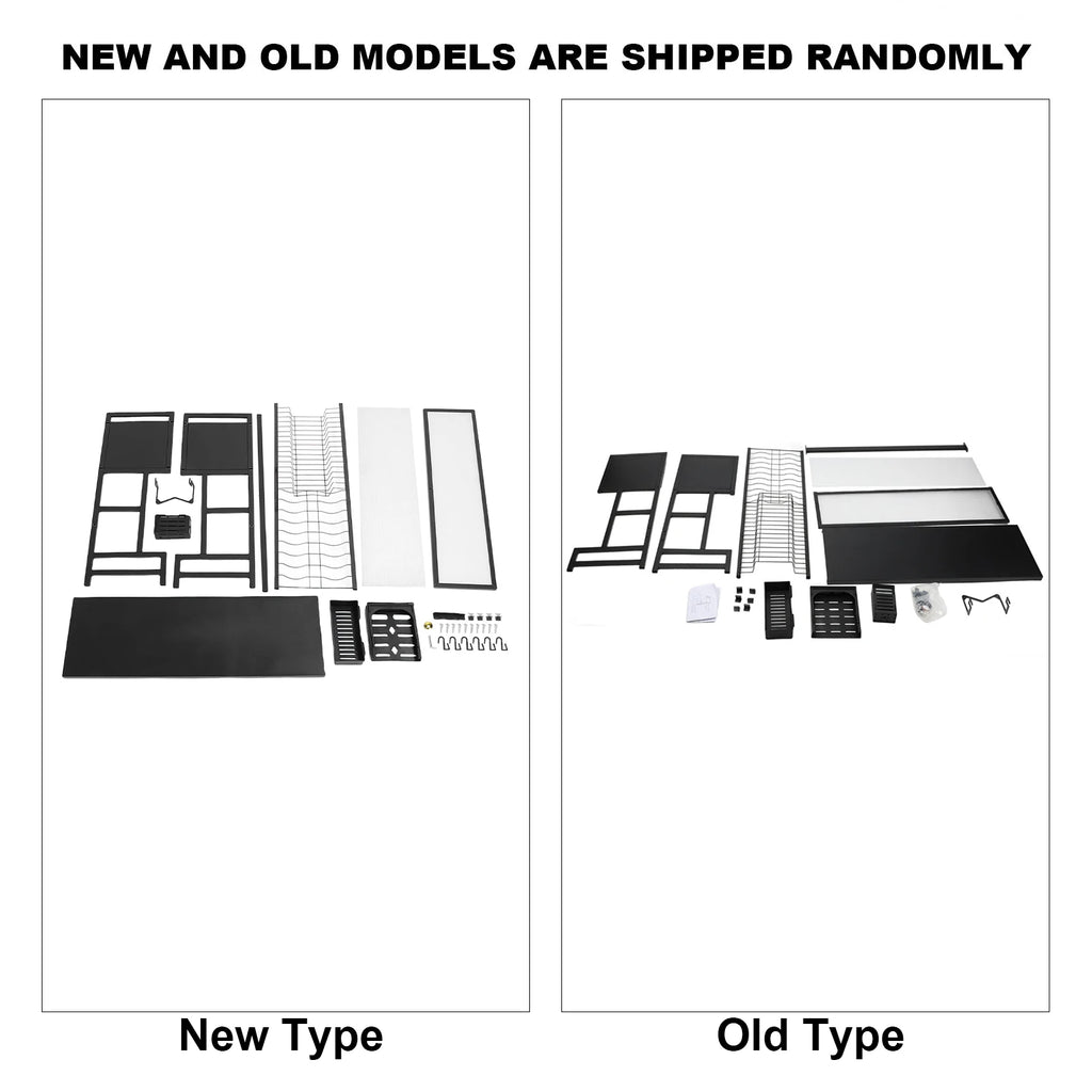 Over Sink Dish Drying Rack Carbon Steel Space Saving 2 Tier Above Kitchen Sink Dish Drying Drainer Rack with Cover for Kitchen