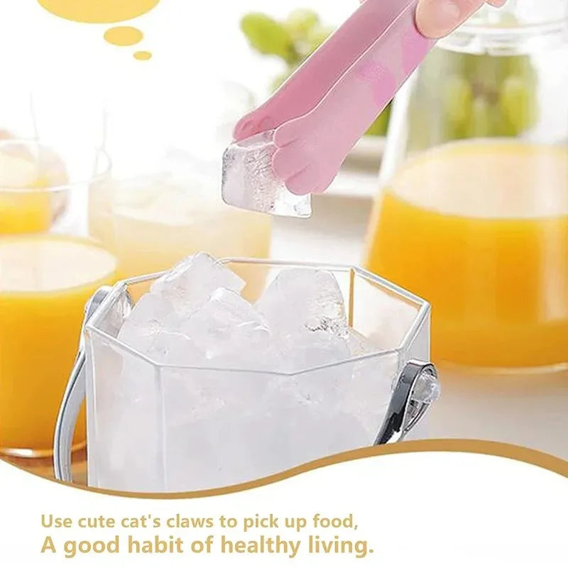 Sandwich grill clip Non dirty hand food baking clip Stainless steel salad bread barbecue clamp Cute cartoon cat paw dinner tongs