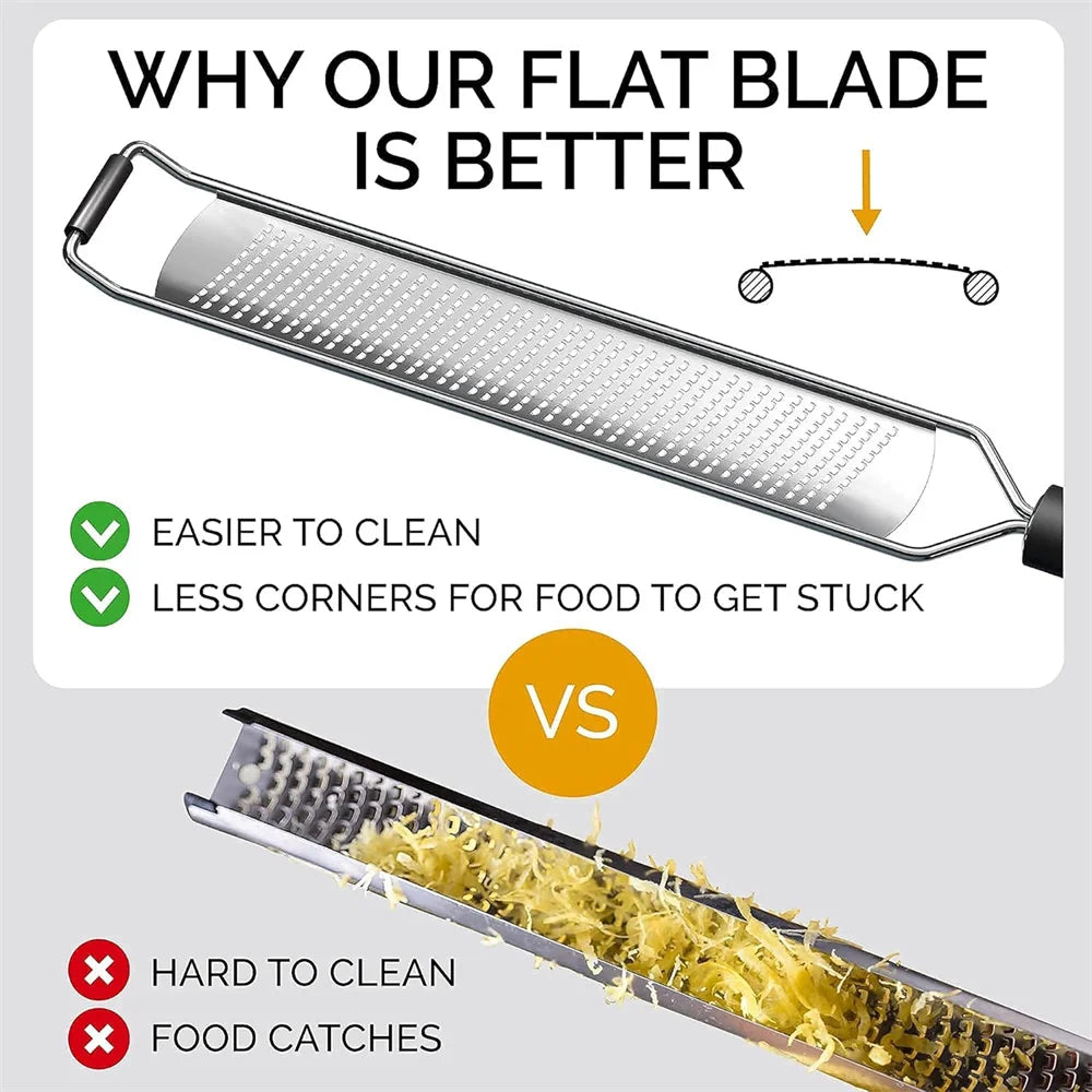 1pc Stainless Steel Wire Grater Plastic Anti Slip Handle Cheese Grater Garlic Fruit Grater Chocolate Lemon Grater Kitchen Gadget