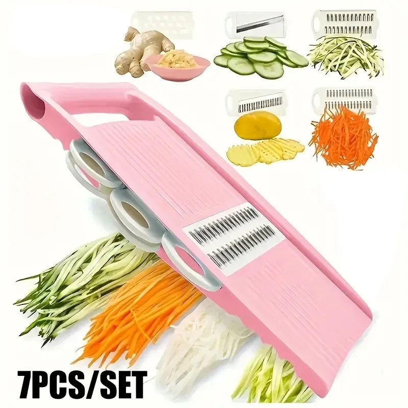 Mandoline Slicer for Kitchen 7-in-1 Mandoline Food Slicer,Potato/Cheese/Vegetable/Carrot/Cucumber Grater