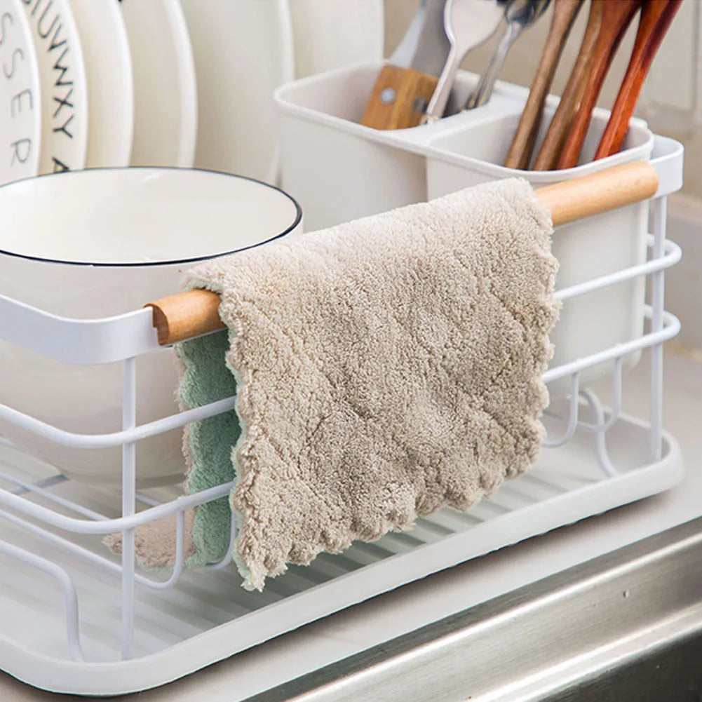【Lifeideas】White Iron Dish Drainer dish draining rack Kitchen countertop storage rack